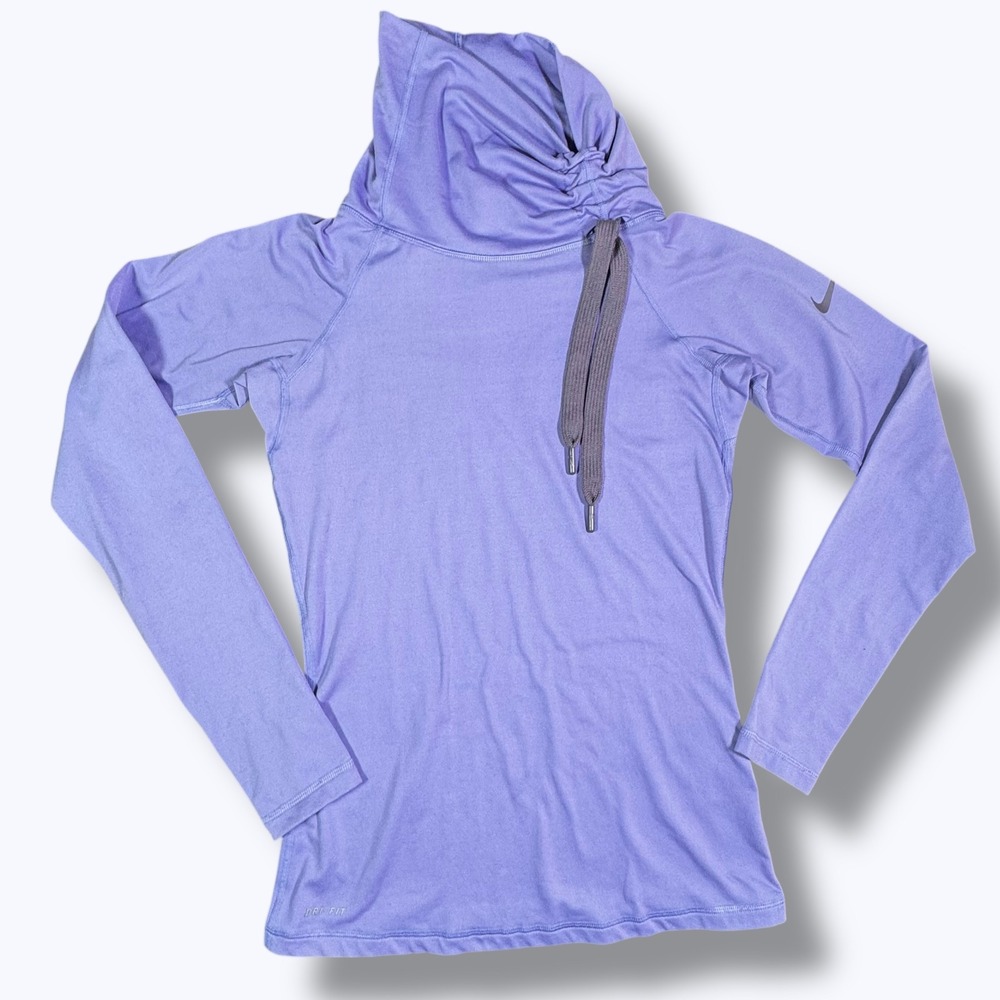 Nike Pro Dri-Fit Funnel Neck Hoodie Purple Womens S Athleisure Gorpcore Sporty - Picture 10 of 11
